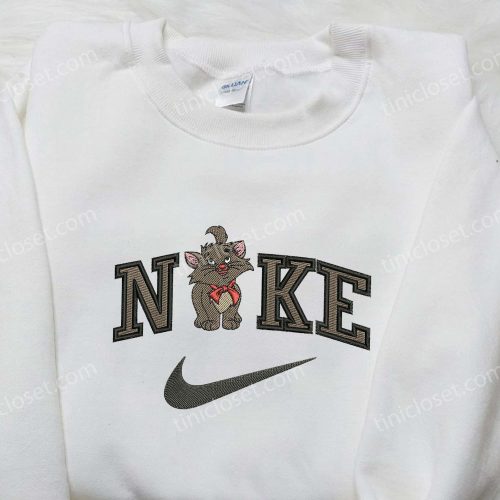 Cat Cartoon x Nike Embroidered Shirt – Custom Cartoon Design for Nike Shirt