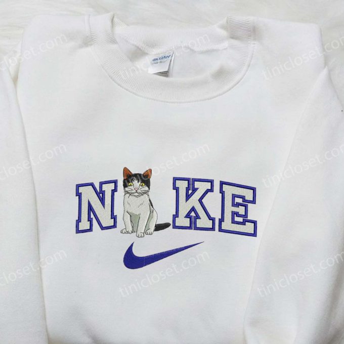 Cat Sit x Nike Swoosh Embroidered Shirt – Custom Animal Shirt