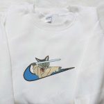 Cartoon Cat with Sword x Swoosh Embroidered Hoodie & Nike Inspired Shirt