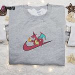 Charizard x Nike Anime Sweatshirt Pokemon & Nike Inspired Embroidered Shirt