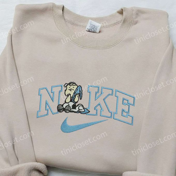 Charlie Brown & Snoopy x Nike Embroidered Sweatshirt – Peanuts Cartoon Shirt