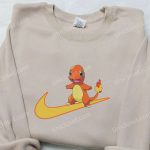 Charmander x Nike Anime Embroidered Hoodie & Shirts: Pokemon & Nike Inspired Apparel