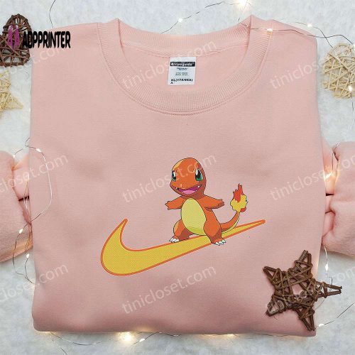 Charmander x Nike Anime Embroidered Hoodie & Shirts: Pokemon & Nike Inspired Apparel