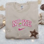 Cheer Bear x Nike Embroidered Shirt: Cute Cartoon Care Bear Design for Nike Fans