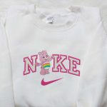 Cheer Bear x Nike Embroidered Shirt: Cute Cartoon Care Bear Design for Nike Fans