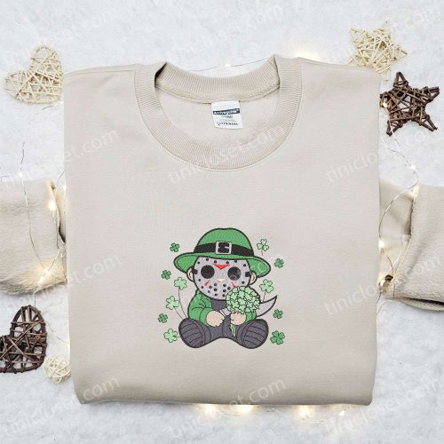 Chibi Michael Myers Shamrock Shirt & Horror Movie Hoodie St Patrick’s Day Gift Ideas