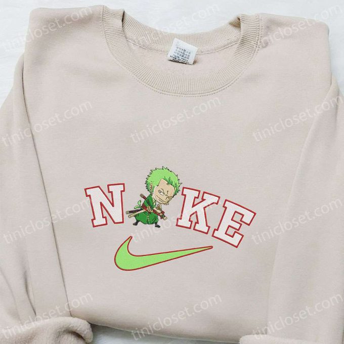 Chibi Roronoa Zoro x Nike Anime Embroidered Sweatshirt – One Piece Hoodie