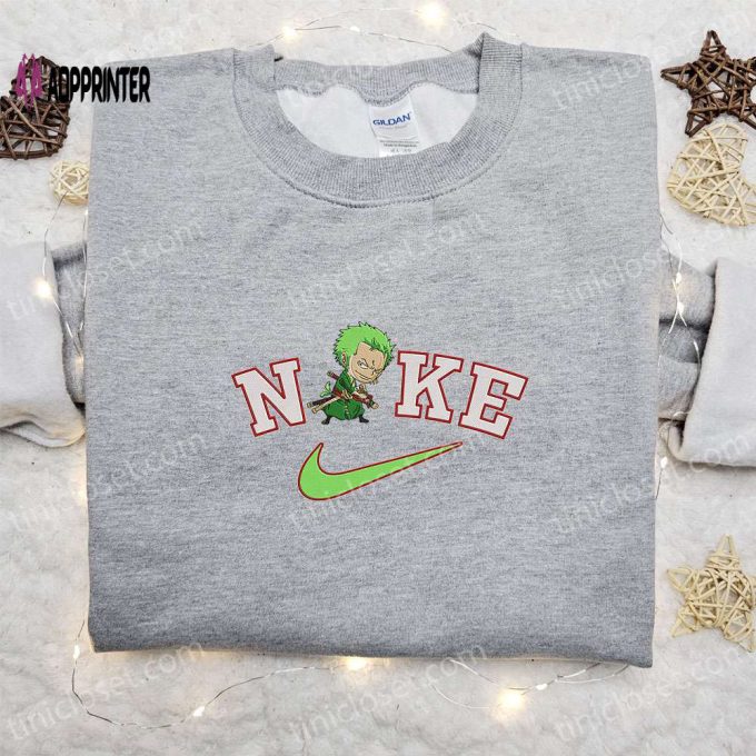 Chibi Roronoa Zoro x Nike Anime Embroidered Sweatshirt – One Piece Hoodie