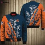 Chicago Bears Player Pattern Bomber Jacket – Orange And Navy