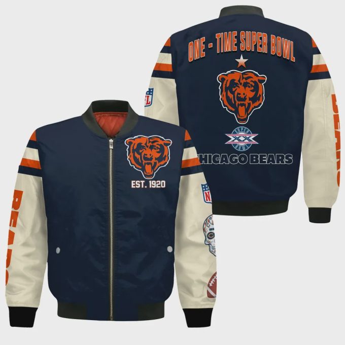 Chicago Bears X Champions Design Bomber Jacket SFAT V3