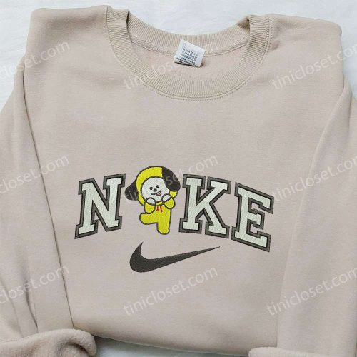 Chimmy BT21 x Nike Embroidered Shirt – Cartoon & Custom Design