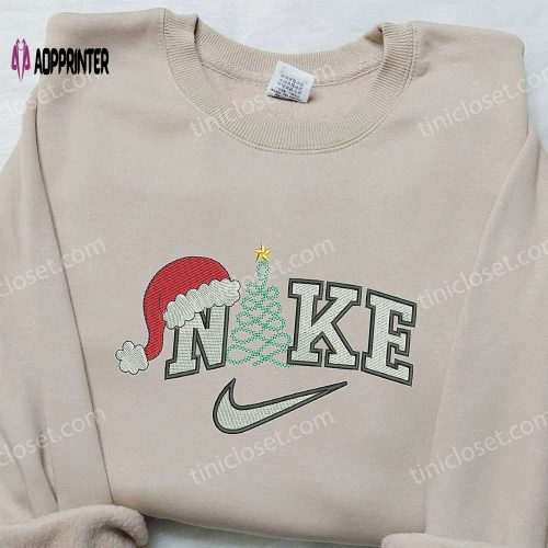 Christmas Tree x Nike Embroidered Sweatshirt: Best Family Gift Nike Inspired Shirt