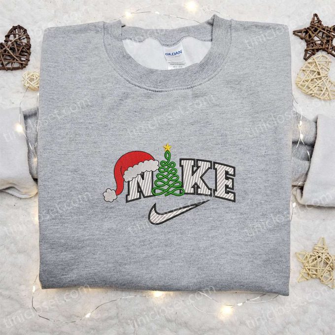 Christmas Tree x Nike Embroidered Sweatshirt: Best Nike Inspired Gift Idea for Christmas