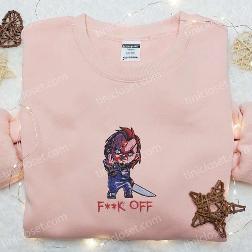 Chucky Fuck Off Embroidered Shirt – Halloween Movie Gift for Halloween Lovers