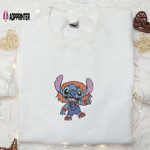 Chucky Good Guy x Stitch Embroidered Shirt – Disney Halloween: Best Gifts for Family