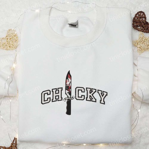 Chucky Knife Embroidered Shirt – Horror Characters Inspired Halloween Attire