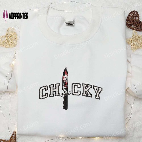 Chucky Embroidered Shirt: Spooktacular Halloween Gift for Family