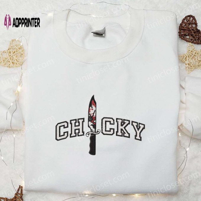 Chucky Knife Embroidered Shirt – Horror Characters Inspired Halloween Attire