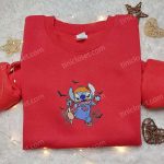 Chucky x Stitch Embroidered Sweatshirt – Disney Halloween Hoodie Best Gifts for Family