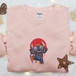 Chucky x Stitch Embroidered Sweatshirt: Disney Halloween Hoodie – Best Family Halloween Gift