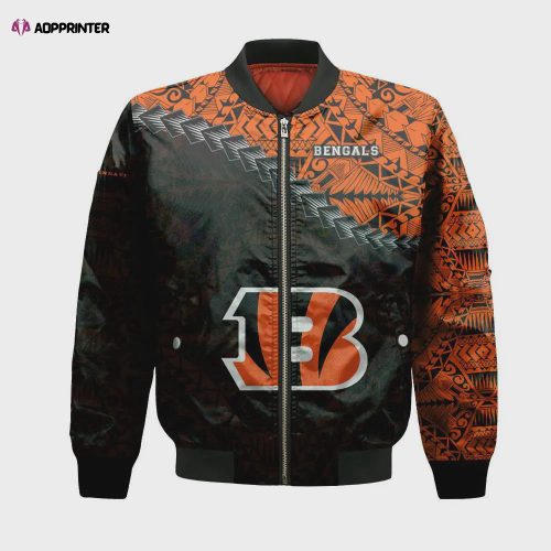 Cincinnati Bengals Fans Skull Pattern Bomber Jacket – Gray