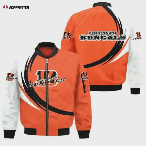 Cincinnati Bengals Players Pattern Bomber Jacket – Black