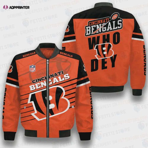 Cincinnati Bengals Logo Pattern Bomber Jacket – Orange