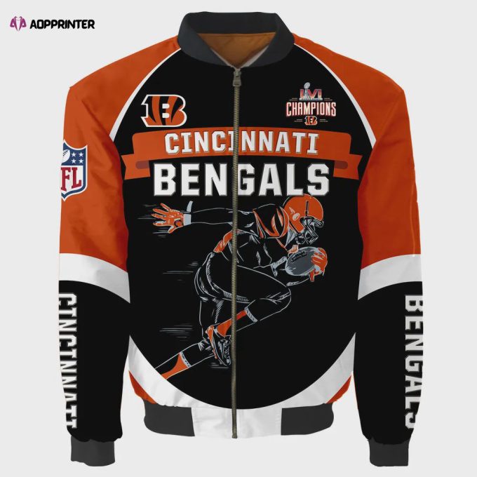 Cincinnati Bengals Super Bowl LVI Champions Running Man Bomber Jacket