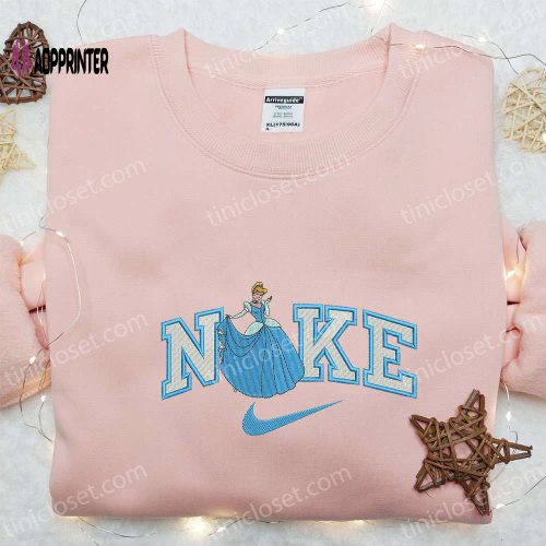 Cinderella x Nike Cartoon Embroidered Shirt: Disney Inspired Nike Branded Tee