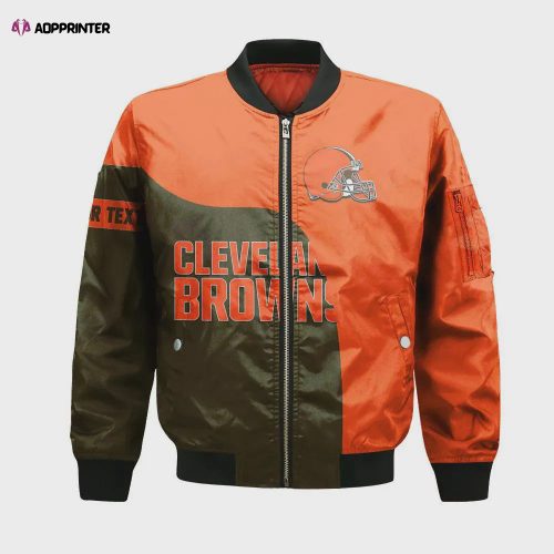 Cleveland Browns Bomber Jacket 3D Printed Sport Style Keep Go on