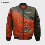 Cleveland Browns Bomber Jacket 3D Printed Grunge Polynesian Tattoo