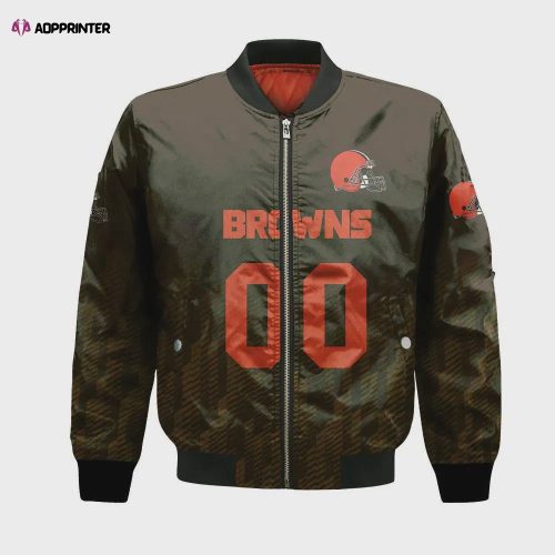 Cleveland Browns Claws Pattern Bomber Jacket – Orange