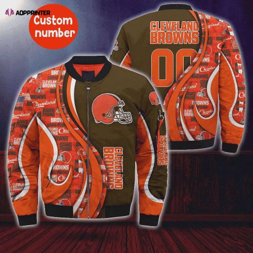 Cleveland Browns Bomber Jacket 3D Printed Sport Style Keep Go on