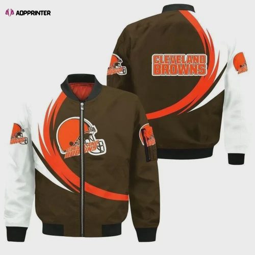 Cleveland Browns Pattern Bomber Jacket – Brown