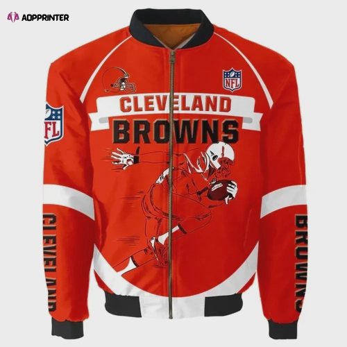 Cleveland Browns Traditional Football Pattern Bomber Jacket