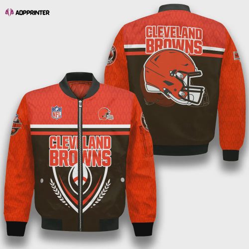 Cleveland Browns Team Logo Pattern Bomber Jacket – Red