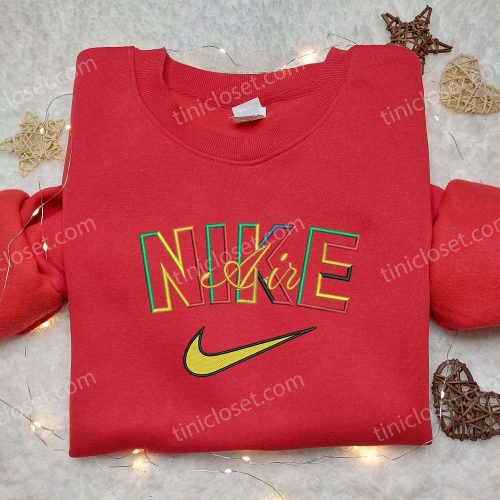 Colorful Nike Air Inspired Embroidered Shirt – Unique & Stylish Athletic Wear