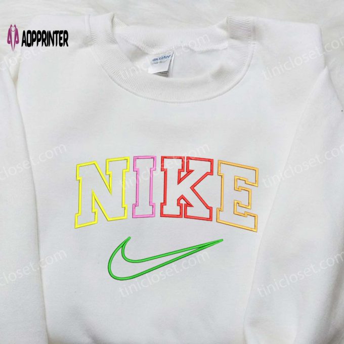 Vibrant Nike-Inspired Embroidered Shirt: Unique & Colorful Design