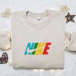 Colorful Nike Embroidered Sweatshirt: Custom Shirt Perfect Family Gift