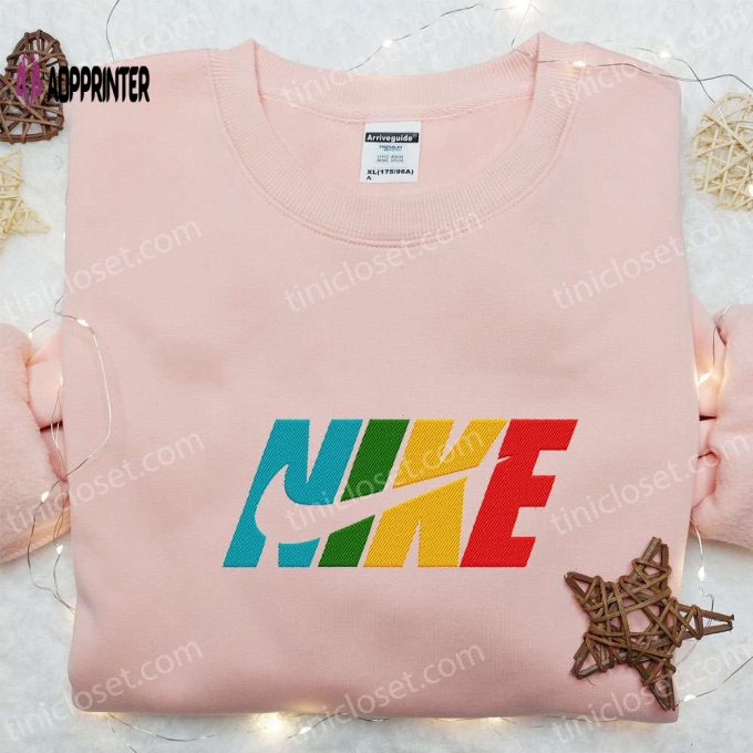 Colorful Nike Embroidered Sweatshirt: Custom Shirt Perfect Family Gift