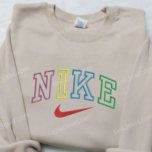 Colorful Nike Embroidered Sweatshirt: Vibrant Design Perfect Gift for Family