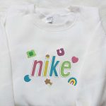 Custom Nike Embroidered Shirt – Colors Rainbow x Brand: Stand out with this vibrant and stylish design!