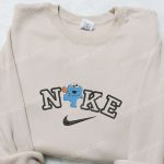 Cookie Monster x Nike Embroidered Hoodie & Shirt: Perfect Family Gifts with Cartoon Swoosh Nike Inspired