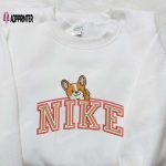 Corgi Dog x Nike Embroidered Shirt: Animal & Custom Nike Design for Trendy Style