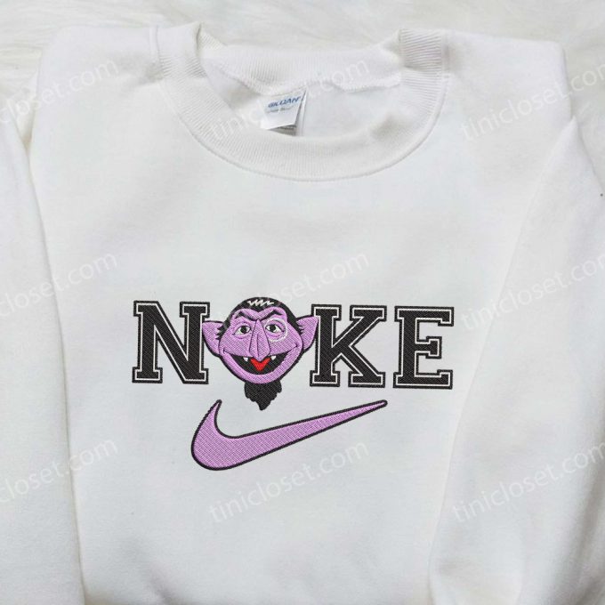 Count Von Count x Nike Embroidered Shirt – Sesame Street & Custom Design