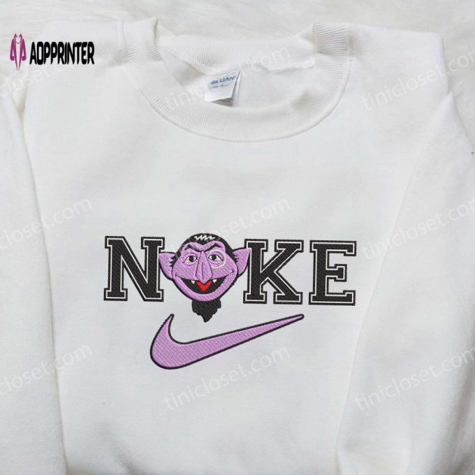 Count Von Count x Nike Embroidered Shirt – Sesame Street & Custom Design