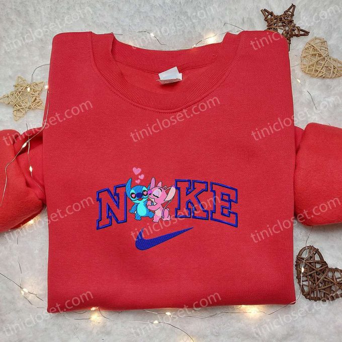 Love Stitch Angel x Nike Cartoon Embroidered Tshirt: Best Valentine s Day Gift Ideas