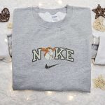 Cow Flower x Nike Embroidered Hoodie: Animal Sweatshirt with Nike Inspired Design