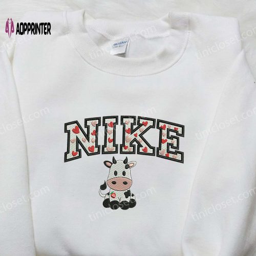 Nike Cow Pattern Embroidered Shirt: Animal Print Custom Design