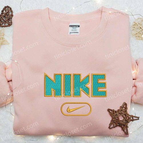 Custom Nike Embroidered Shirt: Unique Nike Inspired Design Perfect Birthday Gift